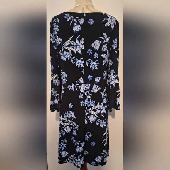 Ralph Lauren Black and Blue Floral Dress - Picture 4 of 11